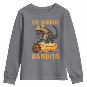 Funny Cinco De Mayo Chupacabra Youth Sweatshirt The Burrito Bandito TS12 Charcoal Print Your Wear