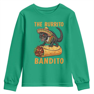 Funny Cinco De Mayo Chupacabra Youth Sweatshirt The Burrito Bandito TS12 Irish Green Print Your Wear