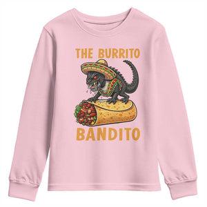 Funny Cinco De Mayo Chupacabra Youth Sweatshirt The Burrito Bandito TS12 Light Pink Print Your Wear
