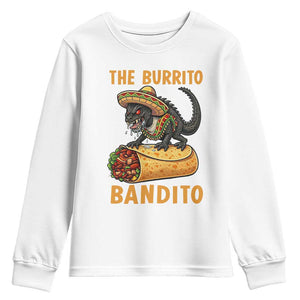Funny Cinco De Mayo Chupacabra Youth Sweatshirt The Burrito Bandito TS12 White Print Your Wear
