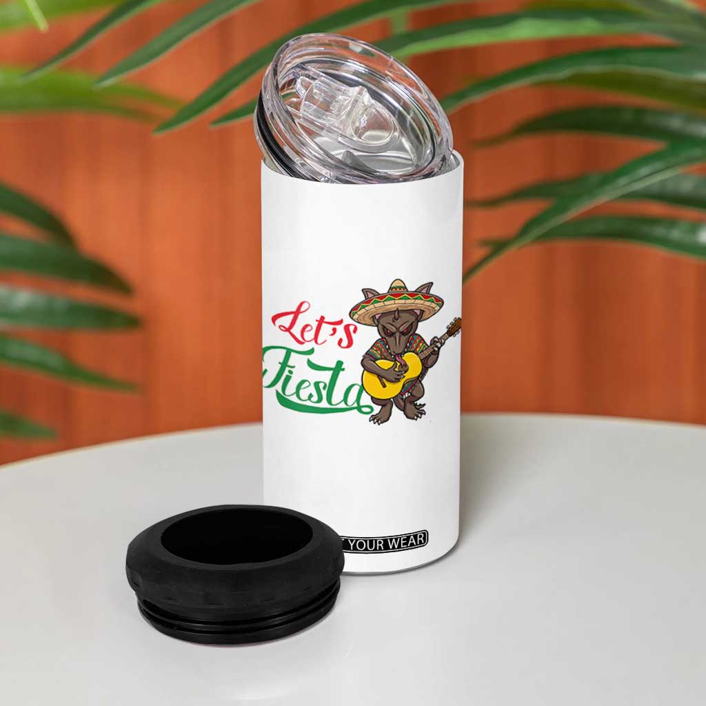 Funny Cinco De Mayo Chupacabra 4 in 1 Can Cooler Tumbler Lets Fiesta TS12 Print Your Wear