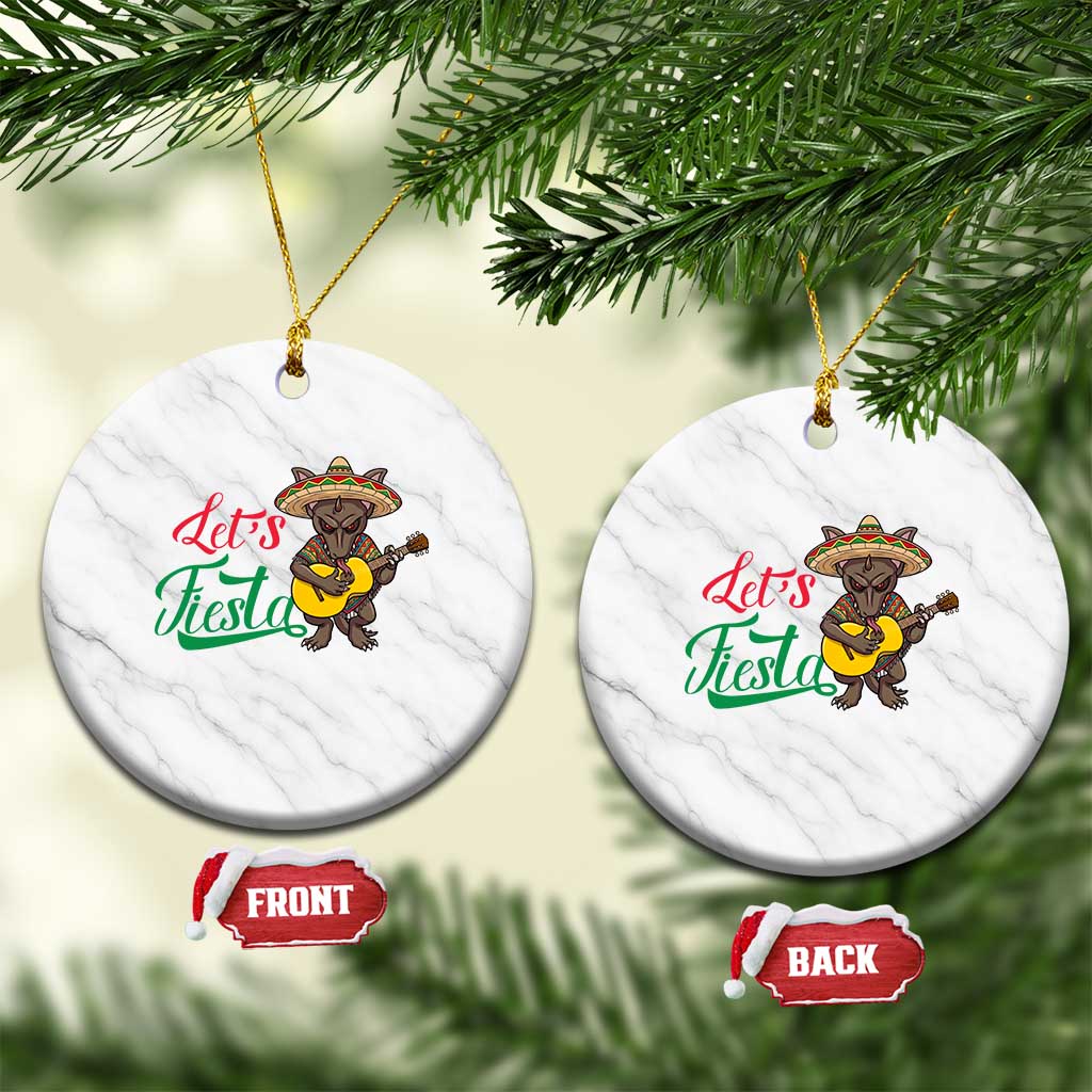 Funny Cinco De Mayo Chupacabra Ceramic Ornament Lets Fiesta TS12 1pc White Marble Print Your Wear