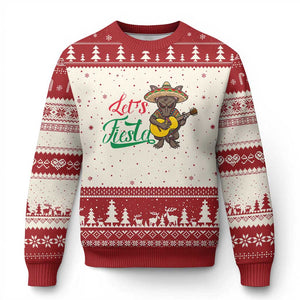 Funny Cinco De Mayo Chupacabra Ugly Christmas Sweater Lets Fiesta TS12 Beige Red Print Your Wear