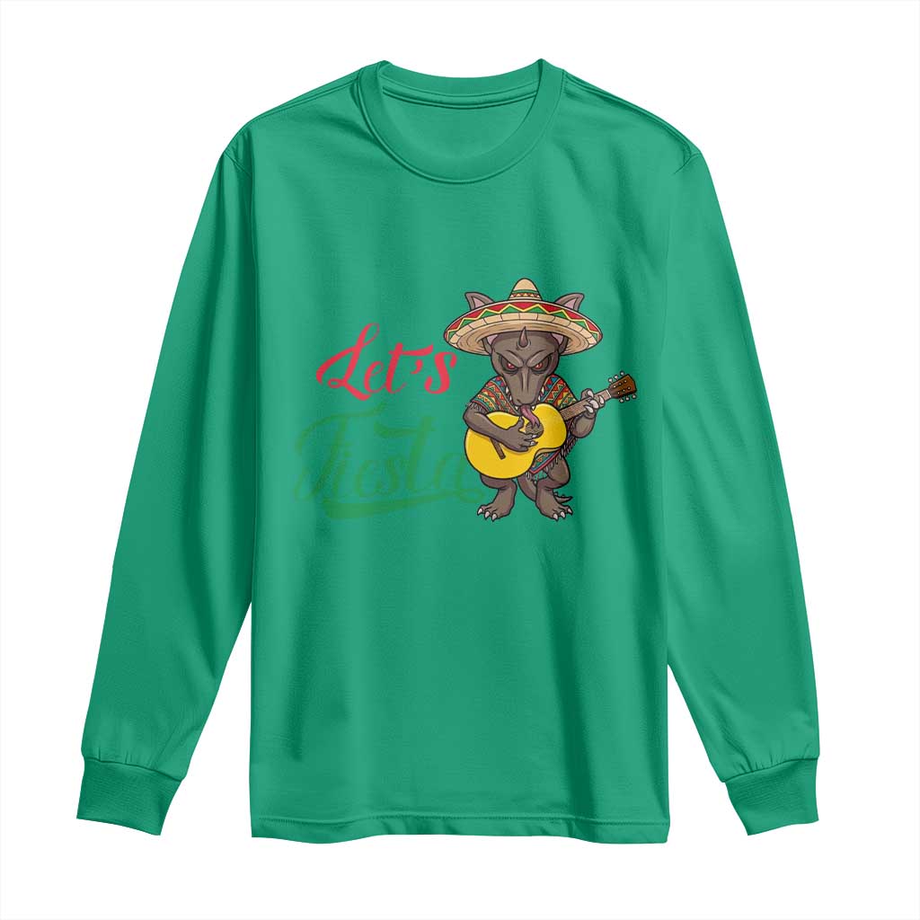 Funny Cinco De Mayo Chupacabra Long Sleeve Shirt Lets Fiesta TS12 Irish Green Print Your Wear