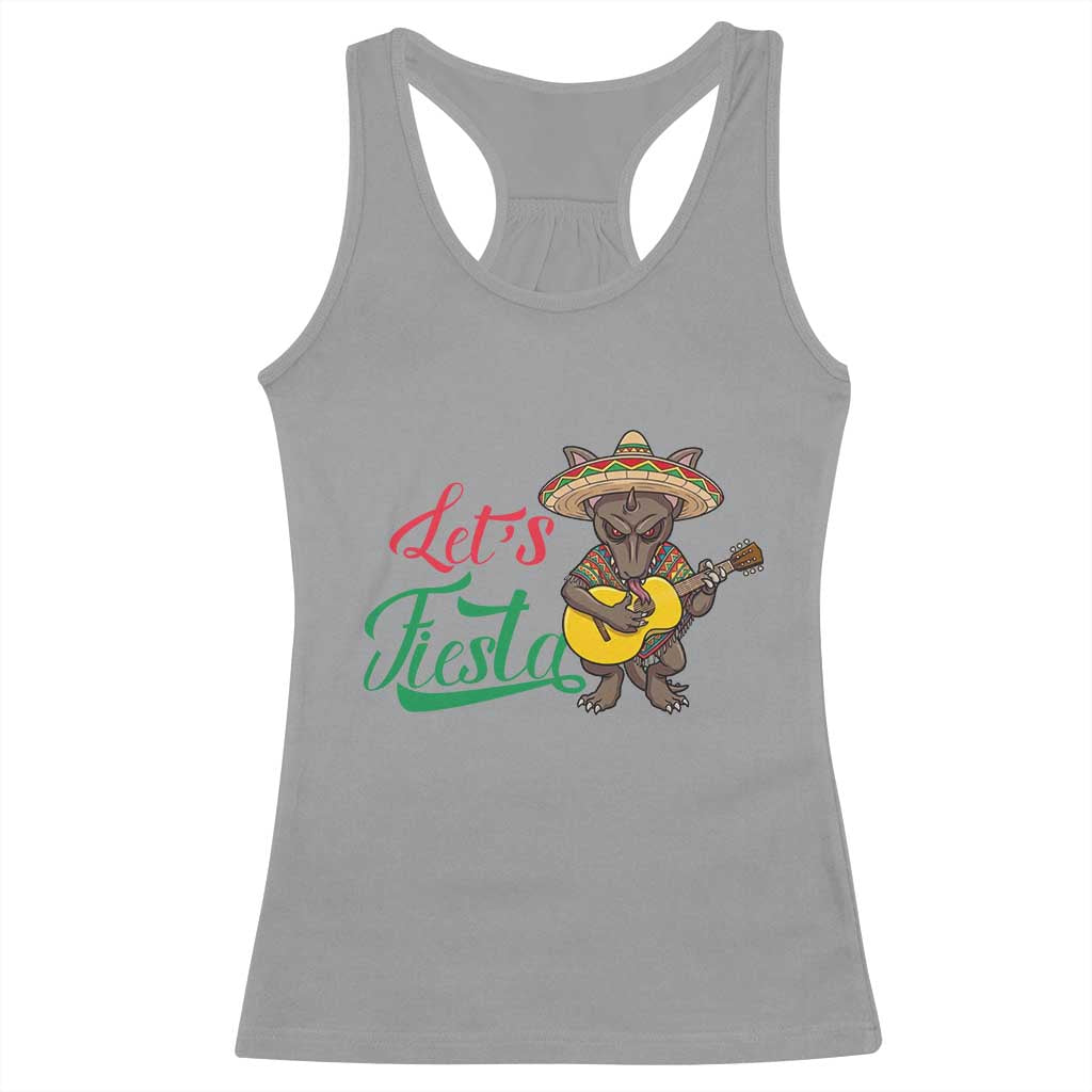 Funny Cinco De Mayo Chupacabra Racerback Tank Top Lets Fiesta TS12 Sport Gray Print Your Wear