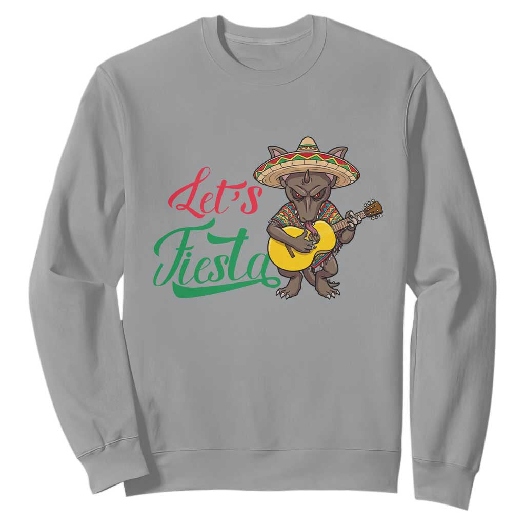 Funny Cinco De Mayo Chupacabra Sweatshirt Lets Fiesta TS12 Sport Gray Print Your Wear