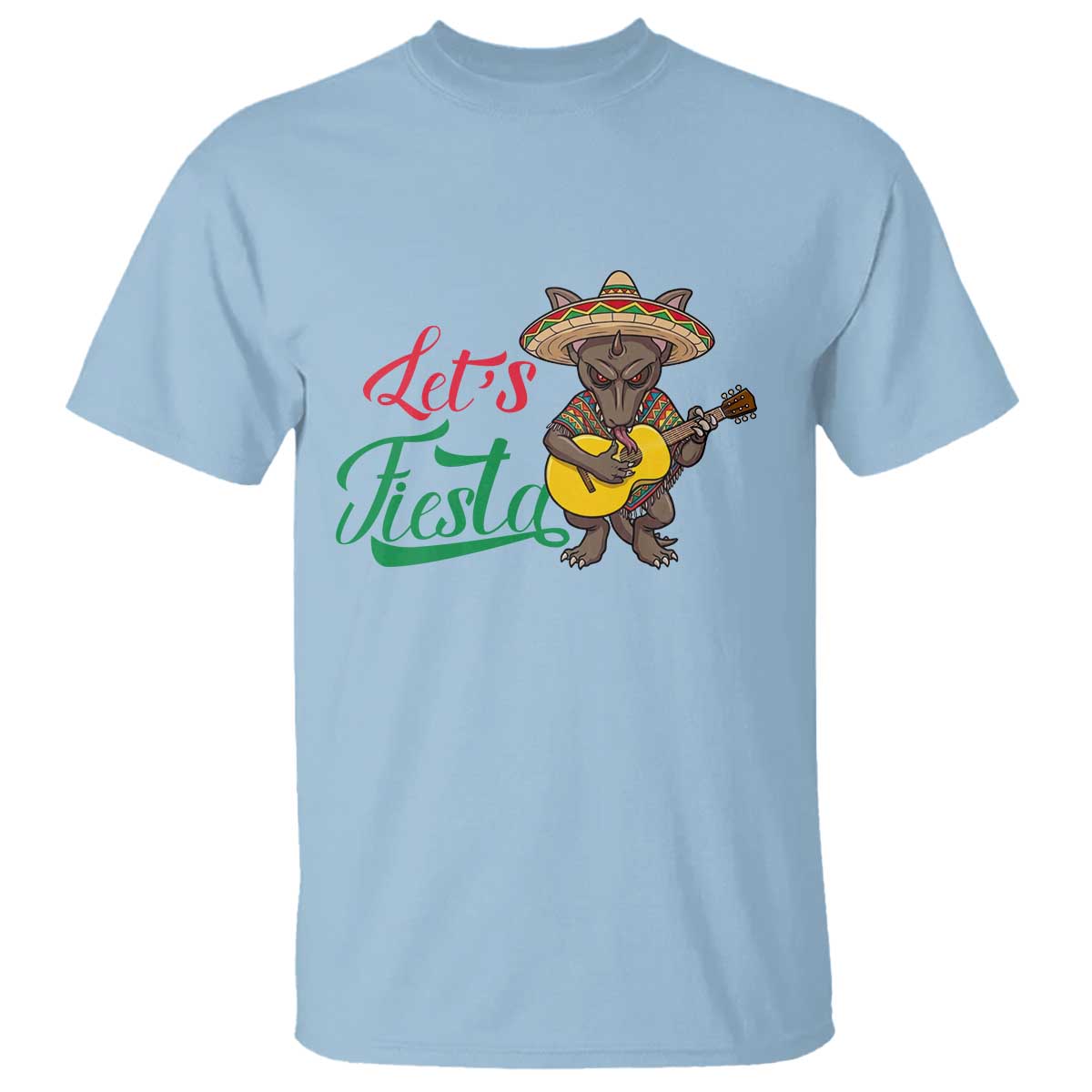 Funny Cinco De Mayo Chupacabra T Shirt Lets Fiesta TS12 Light Blue Print Your Wear