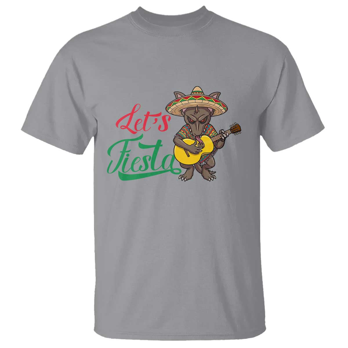 Funny Cinco De Mayo Chupacabra T Shirt Lets Fiesta TS12 Sport Gray Print Your Wear