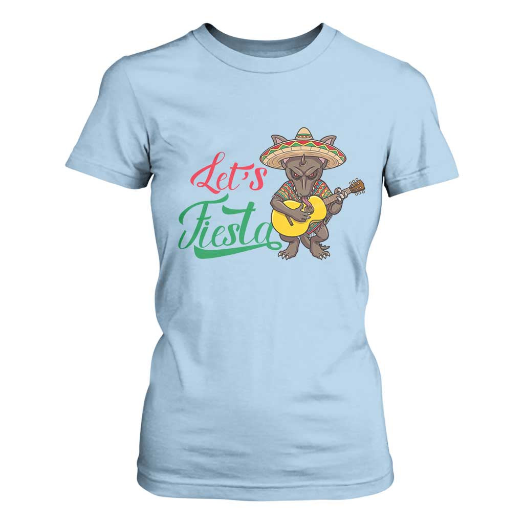 Funny Cinco De Mayo Chupacabra T Shirt For Women Lets Fiesta TS12 Light Blue Print Your Wear