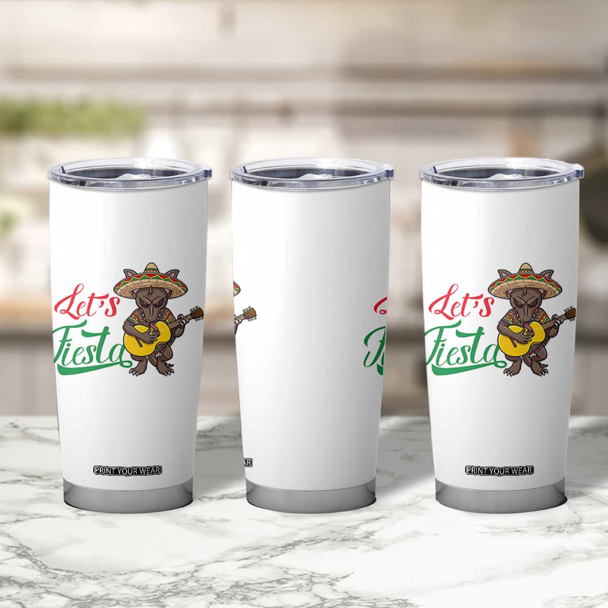Funny Cinco De Mayo Chupacabra Tumbler Cup Lets Fiesta TS12 Print Your Wear