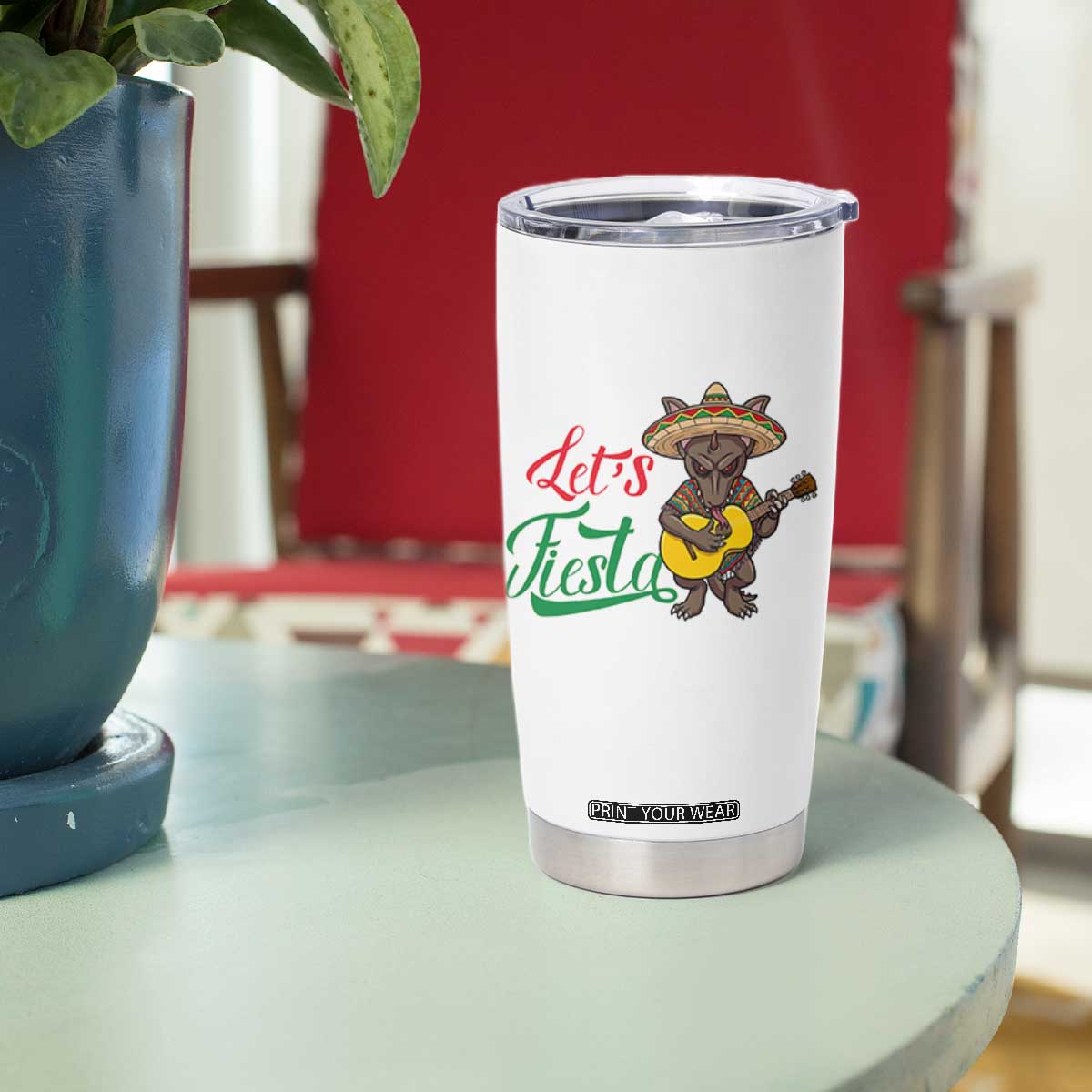 Funny Cinco De Mayo Chupacabra Tumbler Cup Lets Fiesta TS12 Print Your Wear