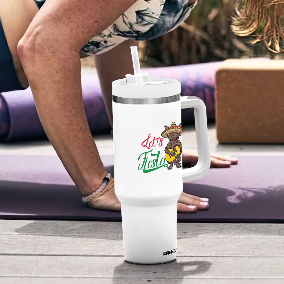 Funny Cinco De Mayo Chupacabra Tumbler With Handle Lets Fiesta TS12 Print Your Wear