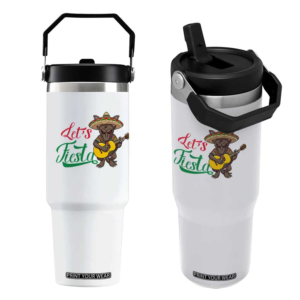 Funny Cinco De Mayo Chupacabra Flip Straw Tumbler Lets Fiesta TS12 One Size: 30 oz White Print Your Wear