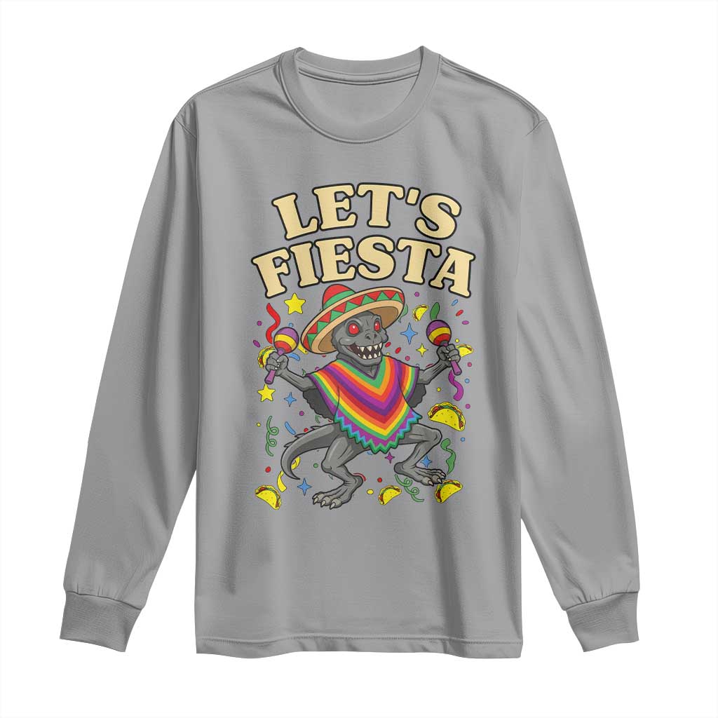 Funny Chupacabra Lets Fiesta Long Sleeve Shirt Cinco De Mayo Gift TS12 Sport Gray Print Your Wear