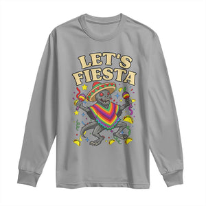 Funny Chupacabra Lets Fiesta Long Sleeve Shirt Cinco De Mayo Gift TS12 Sport Gray Print Your Wear