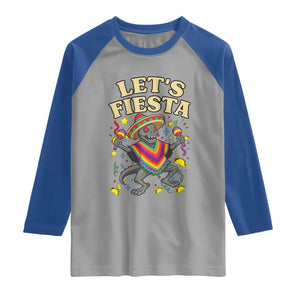 Funny Chupacabra Lets Fiesta Raglan Shirt Cinco De Mayo Gift TS12 Sport Gray Royal Print Your Wear