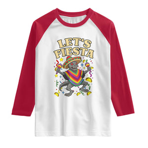 Funny Chupacabra Lets Fiesta Raglan Shirt Cinco De Mayo Gift TS12 White Red Print Your Wear