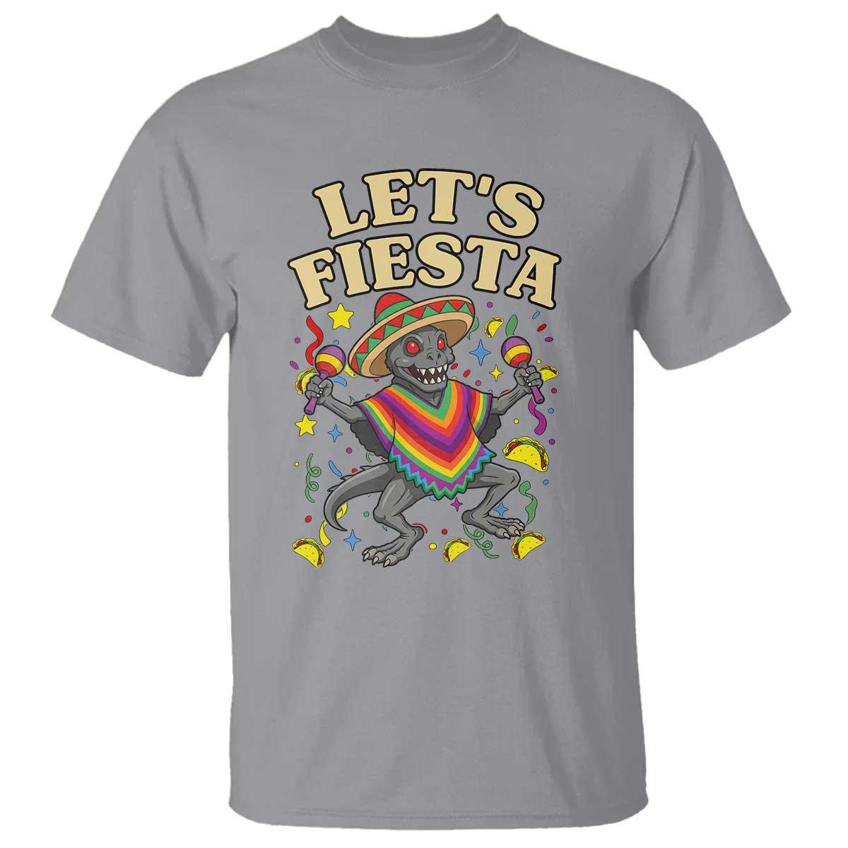 Funny Chupacabra Lets Fiesta T Shirt Cinco De Mayo Gift TS12 Sport Gray Print Your Wear