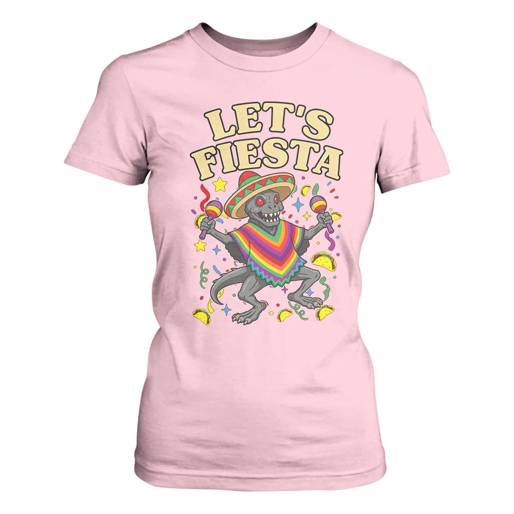 Funny Chupacabra Lets Fiesta T Shirt For Women Cinco De Mayo Gift TS12 Light Pink Print Your Wear