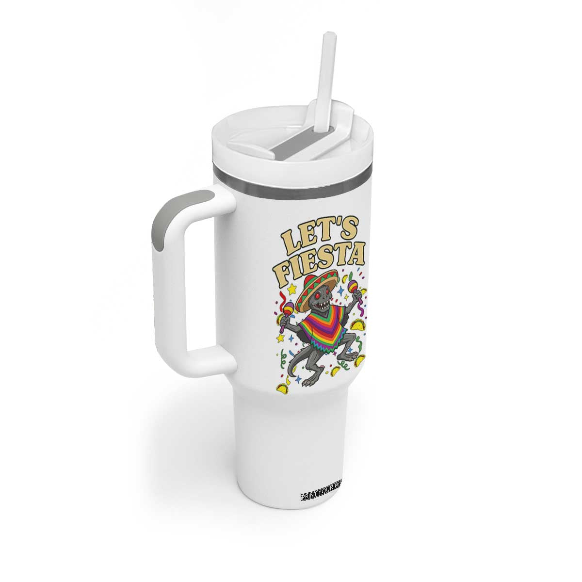 Funny Chupacabra Lets Fiesta Tumbler With Handle Cinco De Mayo Gift TS12 Print Your Wear