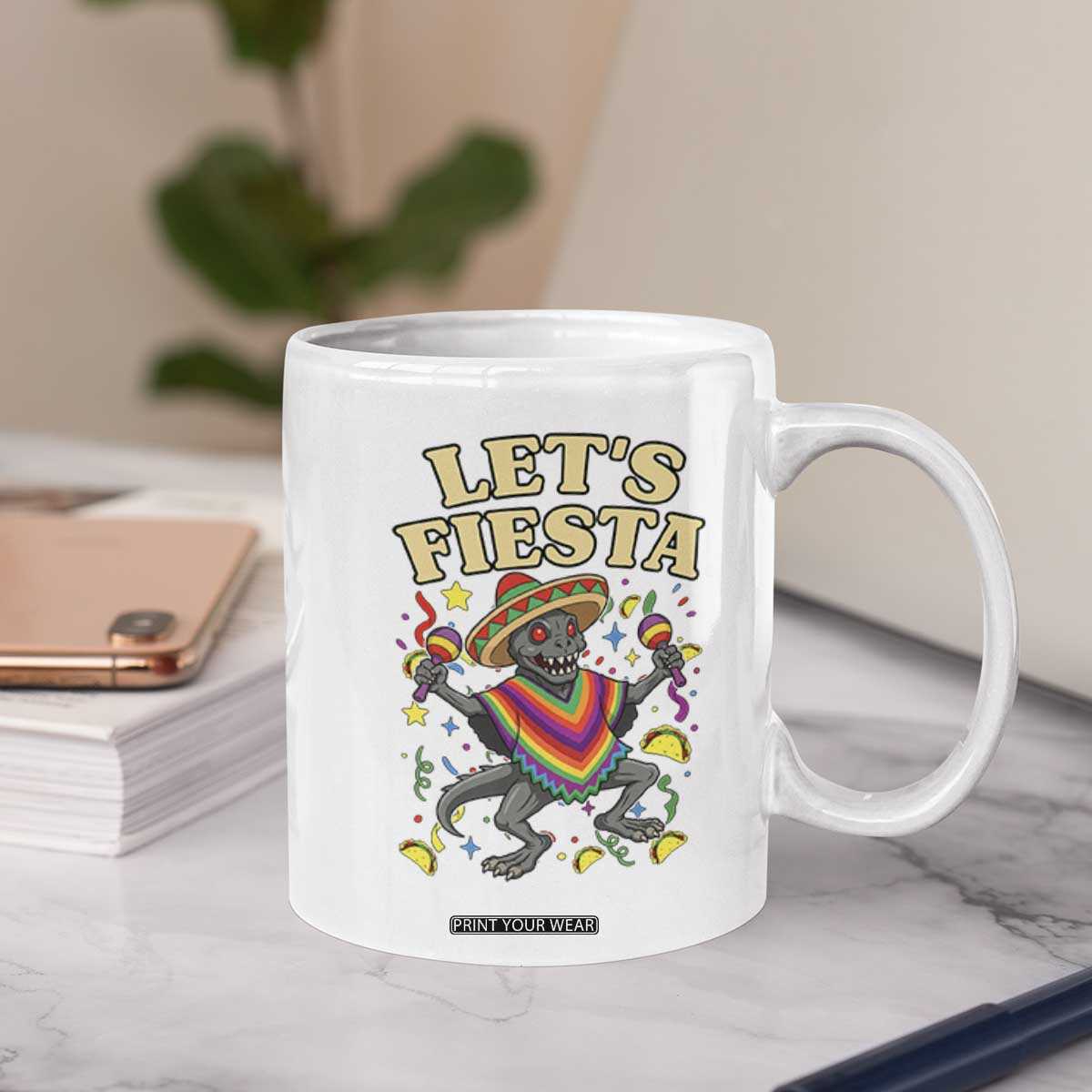 Funny Chupacabra Lets Fiesta Coffee Mug Cinco De Mayo Gift TS12 Print Your Wear