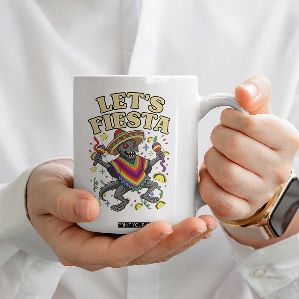 Funny Chupacabra Lets Fiesta Coffee Mug Cinco De Mayo Gift TS12 Print Your Wear