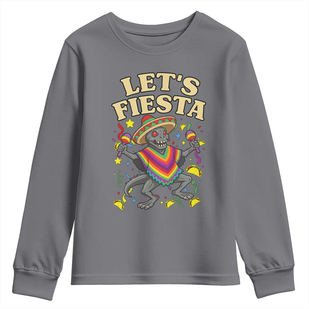 Funny Chupacabra Lets Fiesta Youth Sweatshirt Cinco De Mayo Gift TS12 Charcoal Print Your Wear