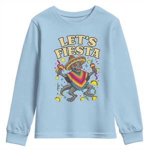 Funny Chupacabra Lets Fiesta Youth Sweatshirt Cinco De Mayo Gift TS12 Light Blue Print Your Wear