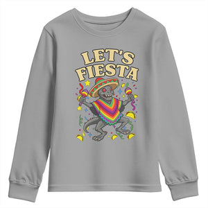 Funny Chupacabra Lets Fiesta Youth Sweatshirt Cinco De Mayo Gift TS12 Sport Gray Print Your Wear