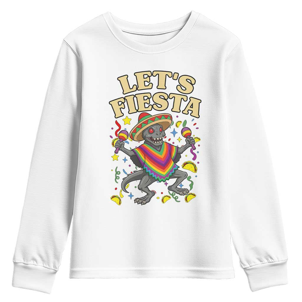 Funny Chupacabra Lets Fiesta Youth Sweatshirt Cinco De Mayo Gift TS12 White Print Your Wear