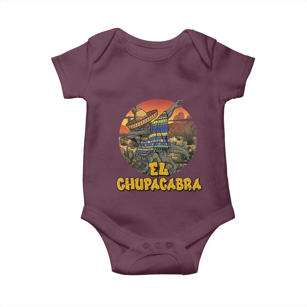 Funny Cinco De Mayo Cryptid Lover Gift Baby Onesie El Squatcho Dabbing TS12 Maroon Print Your Wear