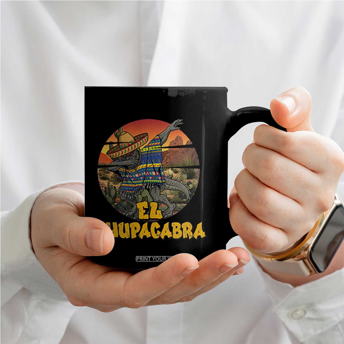 Funny Cinco De Mayo Cryptid Lover Gift Coffee Mug El Squatcho Dabbing TS12 Print Your Wear