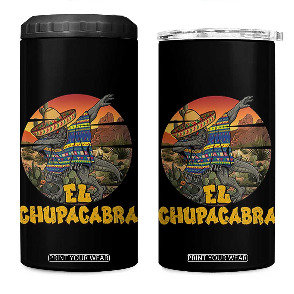 Funny Cinco De Mayo Cryptid Lover Gift 4 in 1 Can Cooler Tumbler El Squatcho Dabbing TS12 One Size: 16 oz Black Print Your Wear