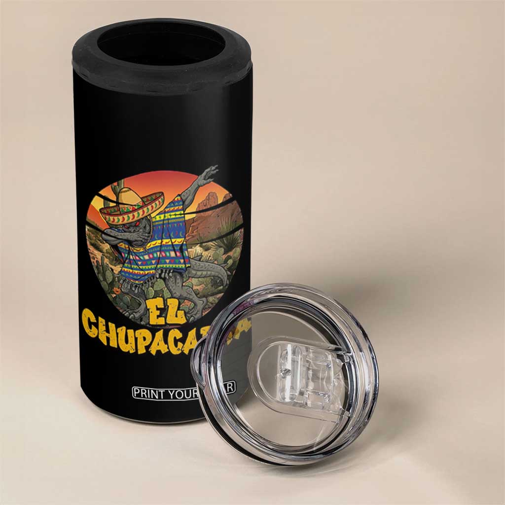 Funny Cinco De Mayo Cryptid Lover Gift 4 in 1 Can Cooler Tumbler El Squatcho Dabbing TS12 Print Your Wear