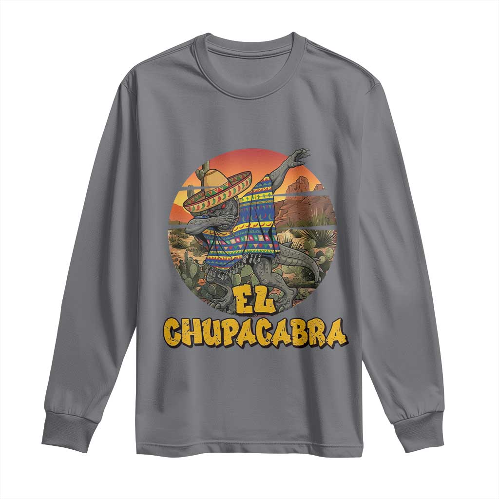 Funny Cinco De Mayo Cryptid Lover Gift Long Sleeve Shirt El Squatcho Dabbing TS12 Charcoal Print Your Wear