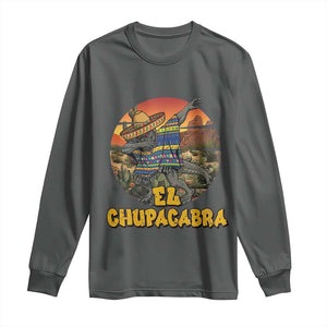 Funny Cinco De Mayo Cryptid Lover Gift Long Sleeve Shirt El Squatcho Dabbing TS12 Dark Heather Print Your Wear