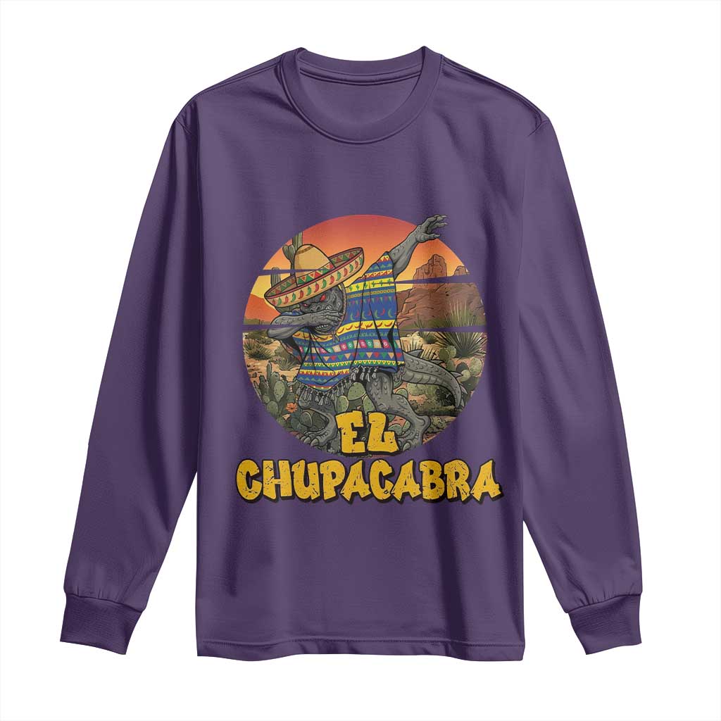 Funny Cinco De Mayo Cryptid Lover Gift Long Sleeve Shirt El Squatcho Dabbing TS12 Purple Print Your Wear