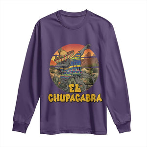 Funny Cinco De Mayo Cryptid Lover Gift Long Sleeve Shirt El Squatcho Dabbing TS12 Purple Print Your Wear