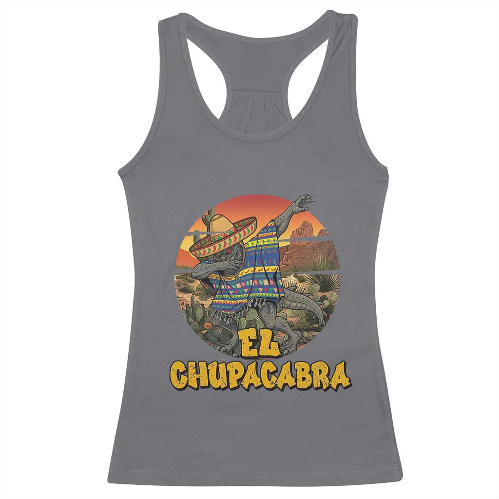 Funny Cinco De Mayo Cryptid Lover Gift Racerback Tank Top El Squatcho Dabbing TS12 Charcoal Print Your Wear
