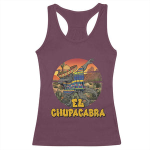 Funny Cinco De Mayo Cryptid Lover Gift Racerback Tank Top El Squatcho Dabbing TS12 Maroon Print Your Wear