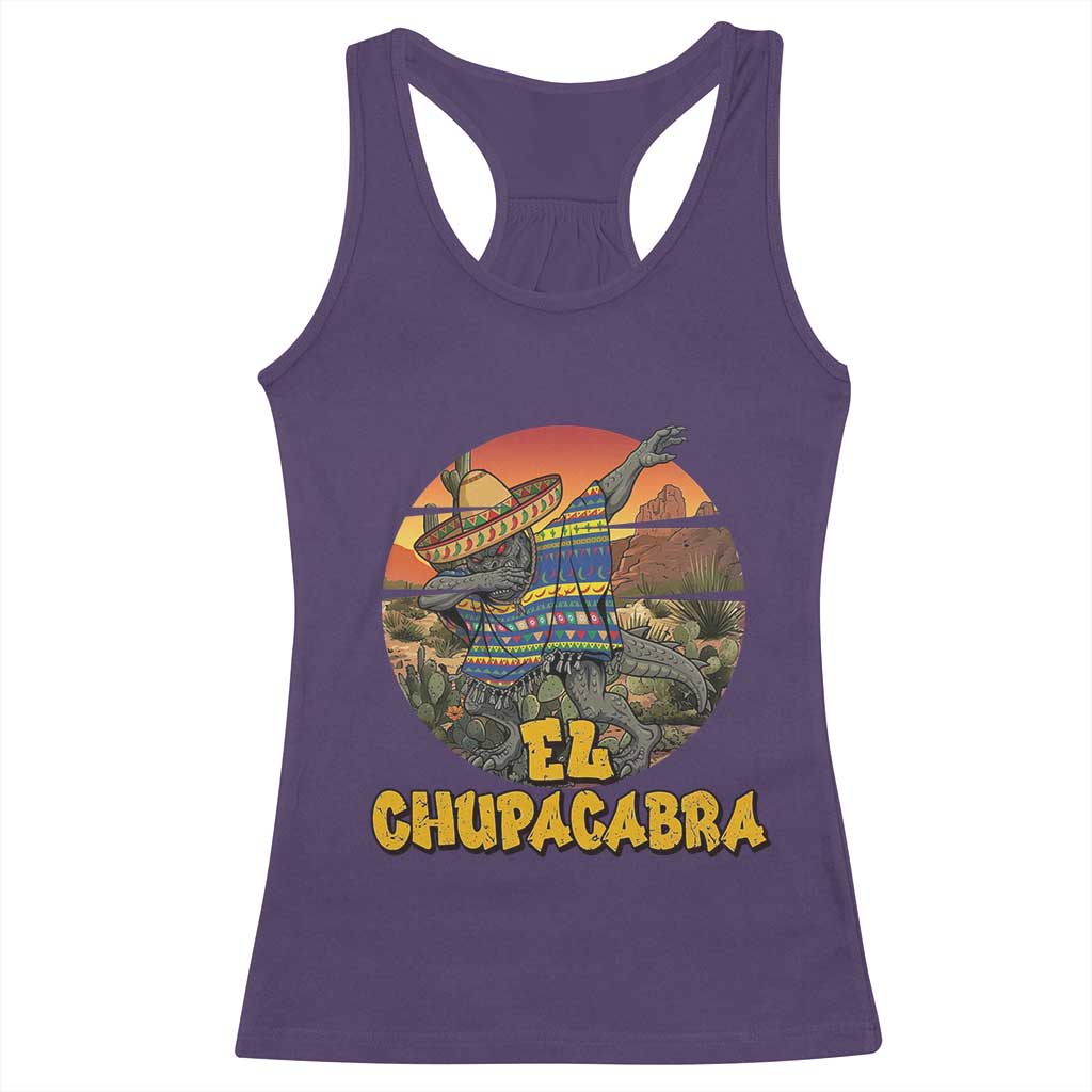 Funny Cinco De Mayo Cryptid Lover Gift Racerback Tank Top El Squatcho Dabbing TS12 Purple Print Your Wear