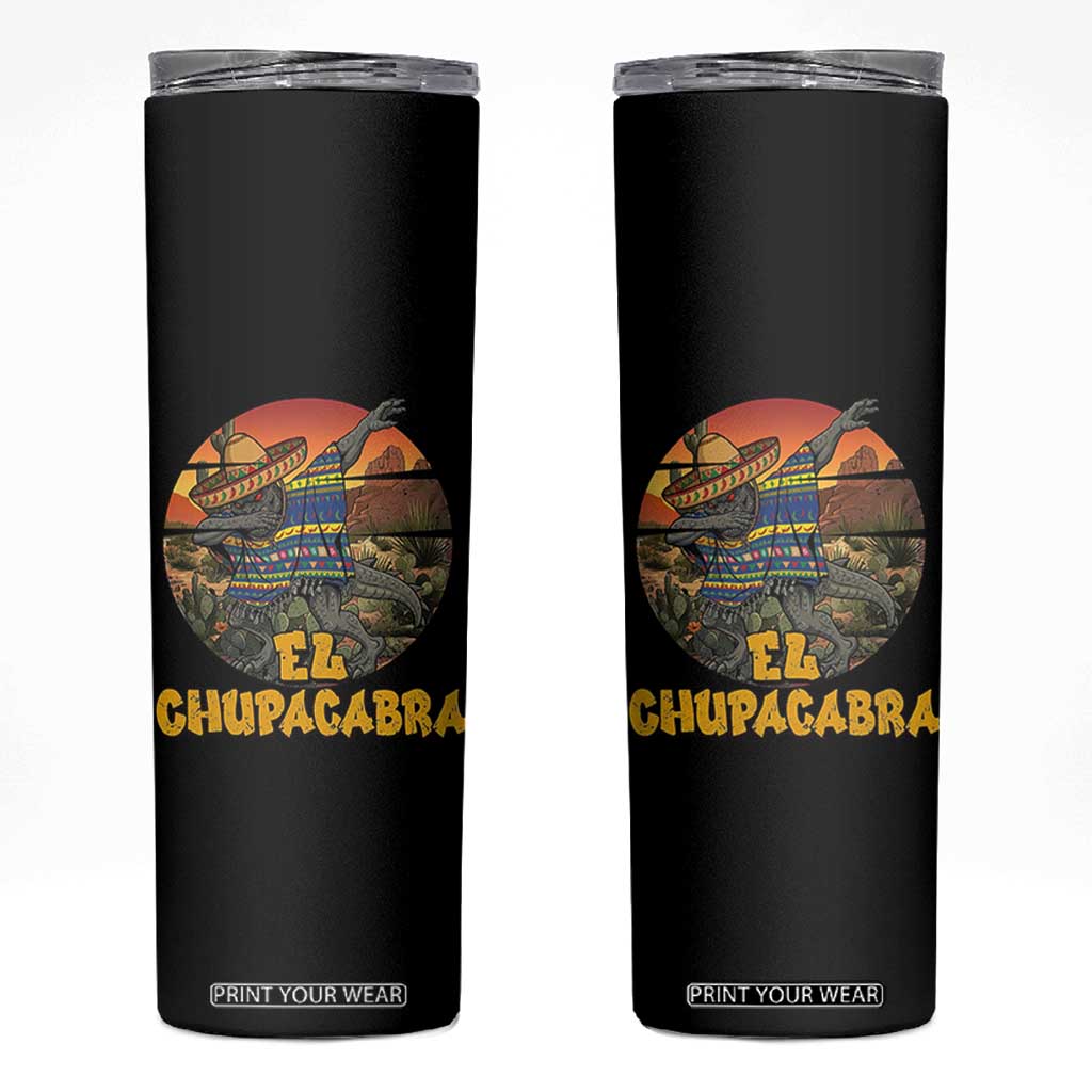 Funny Cinco De Mayo Cryptid Lover Gift Skinny Tumbler El Squatcho Dabbing TS12 Black Print Your Wear