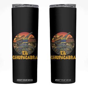 Funny Cinco De Mayo Cryptid Lover Gift Skinny Tumbler El Squatcho Dabbing TS12 Black Print Your Wear