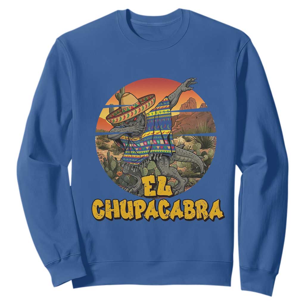 Funny Cinco De Mayo Cryptid Lover Gift Sweatshirt El Squatcho Dabbing TS12 Royal Blue Print Your Wear