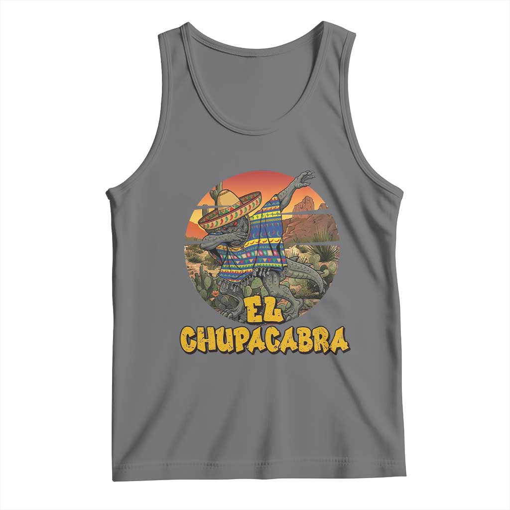 Funny Cinco De Mayo Cryptid Lover Gift Tank Top El Squatcho Dabbing TS12 Black Heather Print Your Wear