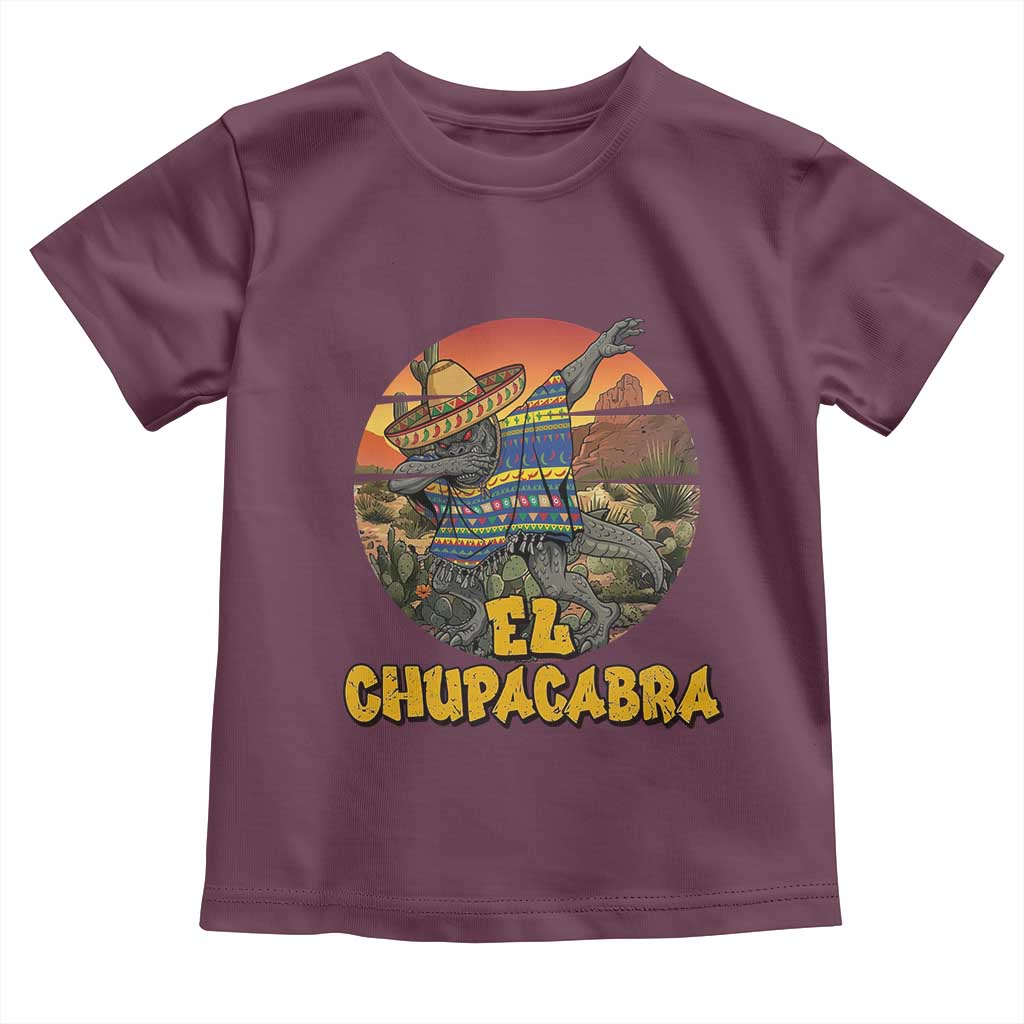 Funny Cinco De Mayo Cryptid Lover Gift Toddler T Shirt El Squatcho Dabbing TS12 Maroon Print Your Wear