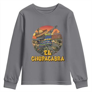 Funny Cinco De Mayo Cryptid Lover Gift Youth Sweatshirt El Squatcho Dabbing TS12 Charcoal Print Your Wear