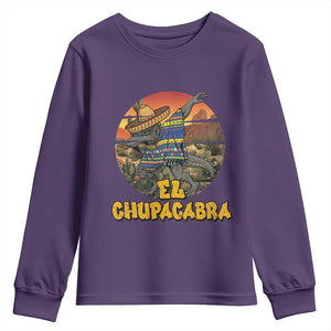 Funny Cinco De Mayo Cryptid Lover Gift Youth Sweatshirt El Squatcho Dabbing TS12 Purple Print Your Wear