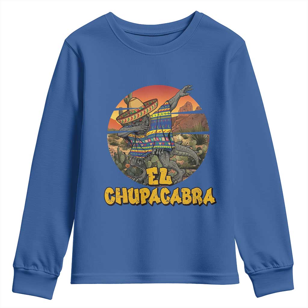 Funny Cinco De Mayo Cryptid Lover Gift Youth Sweatshirt El Squatcho Dabbing TS12 Royal Blue Print Your Wear