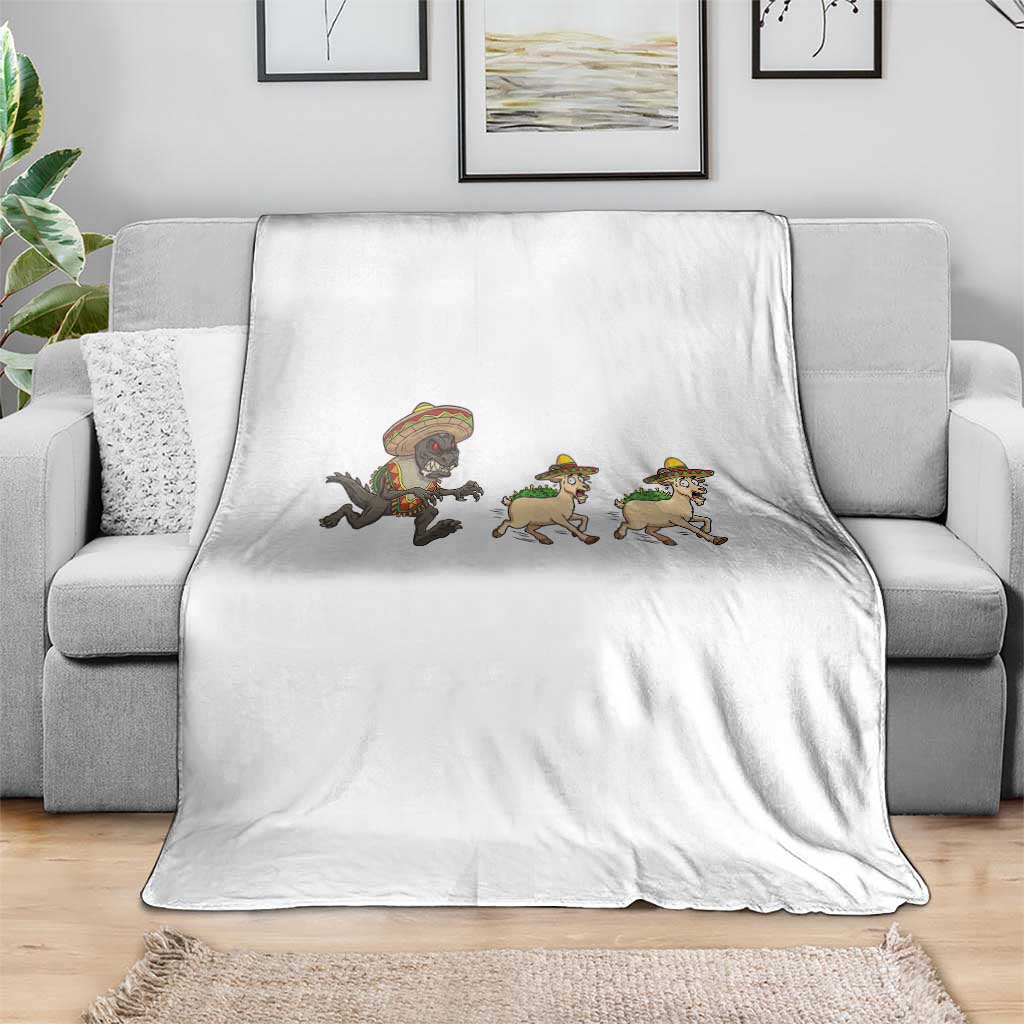 Funny Mexican Fiesta Gift Throw Blanket Chupacabra Chasing Taco Goat TS12 Print Your Wear